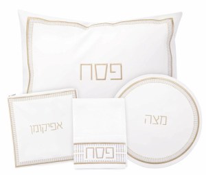 Picture of Faux Leather Pesach Set 4 Piece Trinket Design Gold